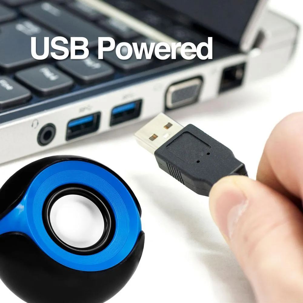 Bocina 2.0 Argom ORBIT USB/3,5mm 3W Azul-Negro 4