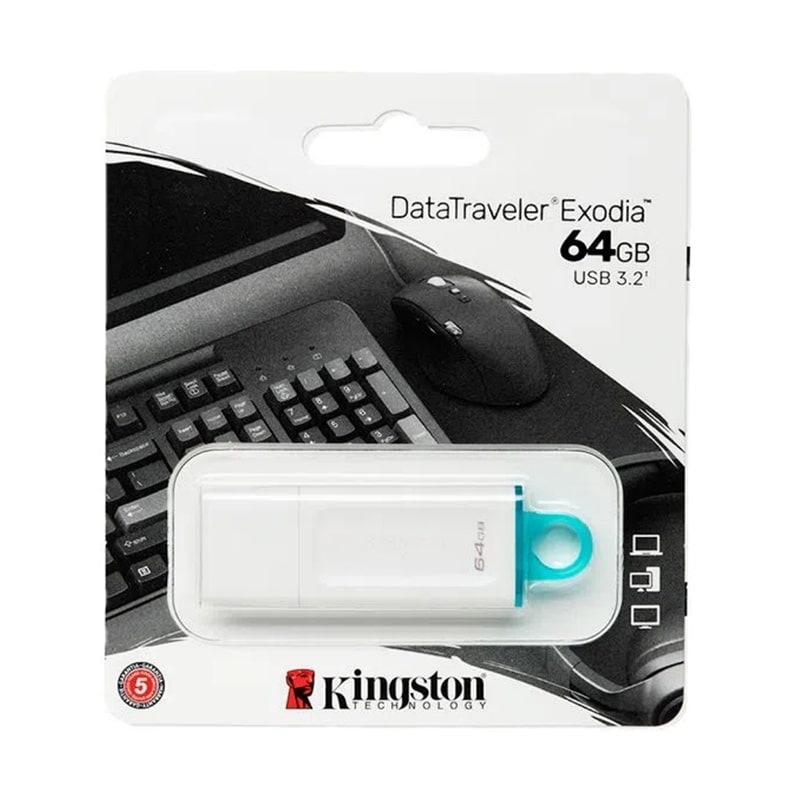 Memoria USB Kingston 64GB DataTraveler Exodia Blanco
