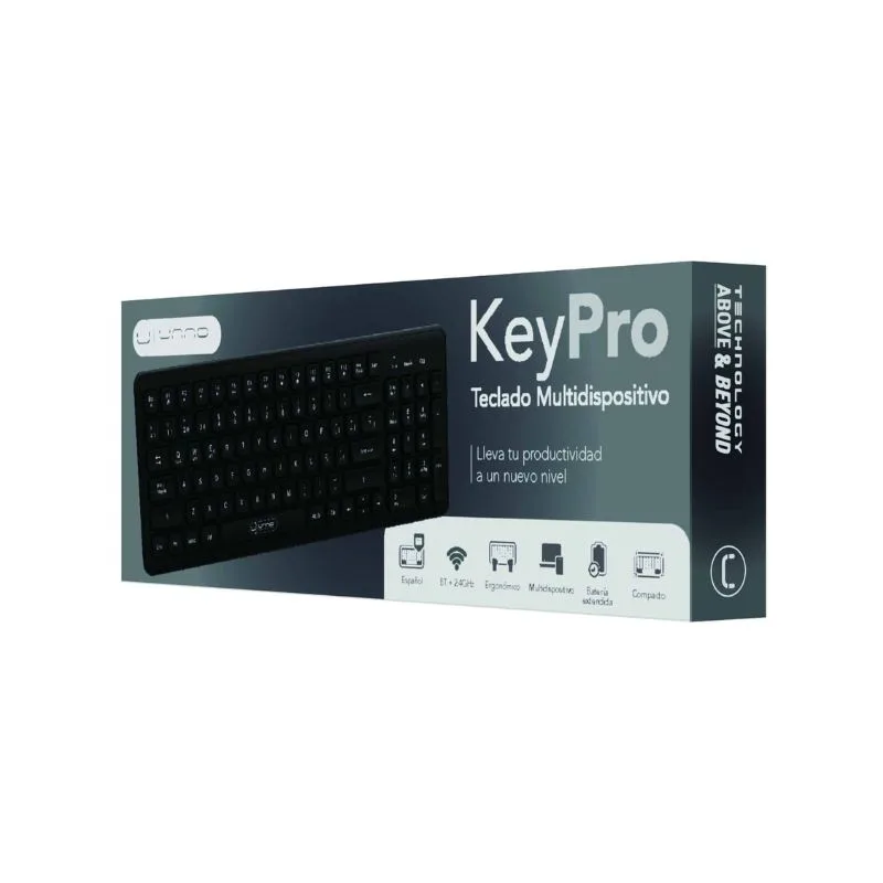 Teclado Inalámbrico Unno Tekno KeyPro Negro Español