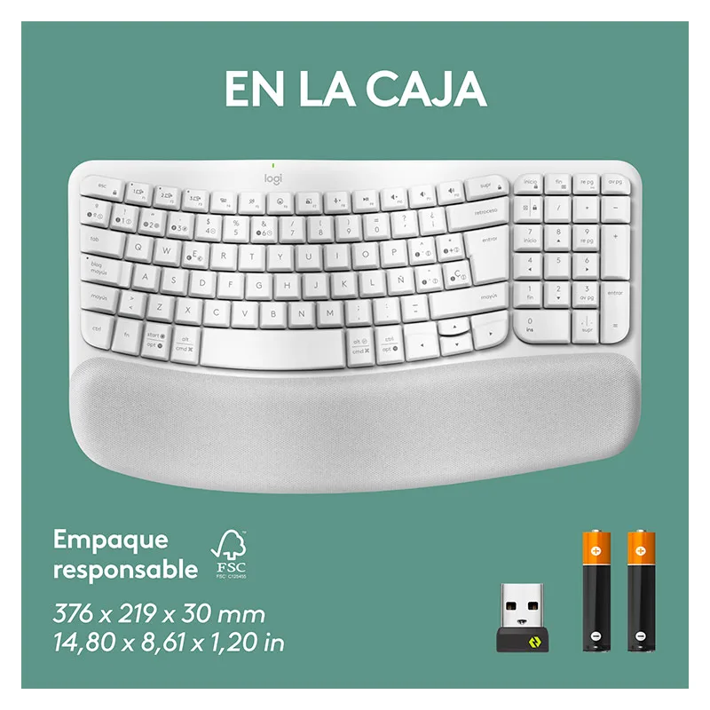 Teclado Inalámbrico Logitech Wave Keys Blanco Español 2