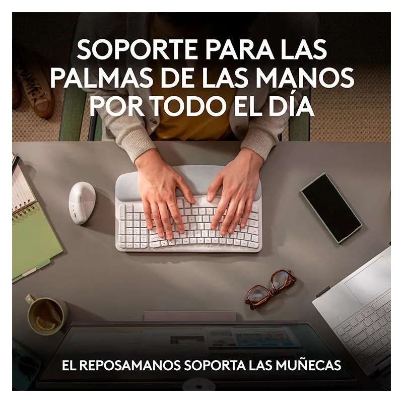 Teclado Inalámbrico Logitech Wave Keys Blanco Español 8