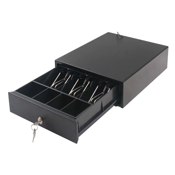 Cash Drawer AON CDK-34 para Billetes y Monedas Negro
