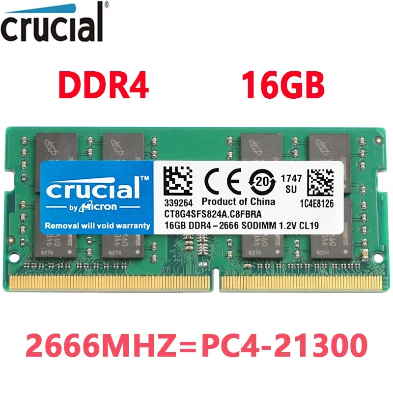 Memoria RAM Crucial CT8G4SFRA266.M8FRS de 8 GB DDR4-2666 SODIMM para portátil