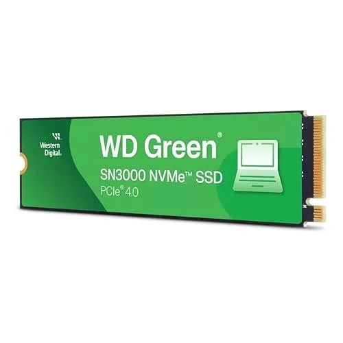 Western Digital 1TB WD Green SN3000 NVMe SSD Interno - Unidad de Estado sólido - Gen4 PCIe, M.2 2280, hasta 5.000 MB/s - WDS200T4G0E