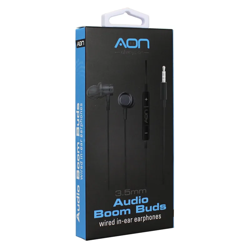 Audífonos In-ear AON Boom Buds 3.5mm Negro 2