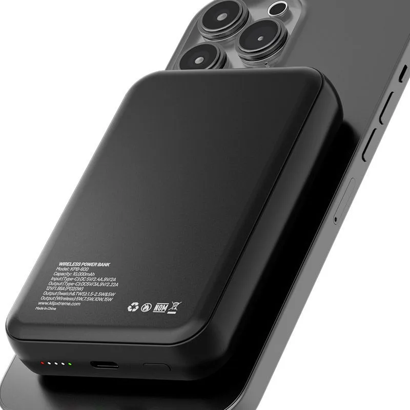 PowerBank Klip Xtreme PowerMag 10000mAh USB-C/Inalámbrico Negro 2