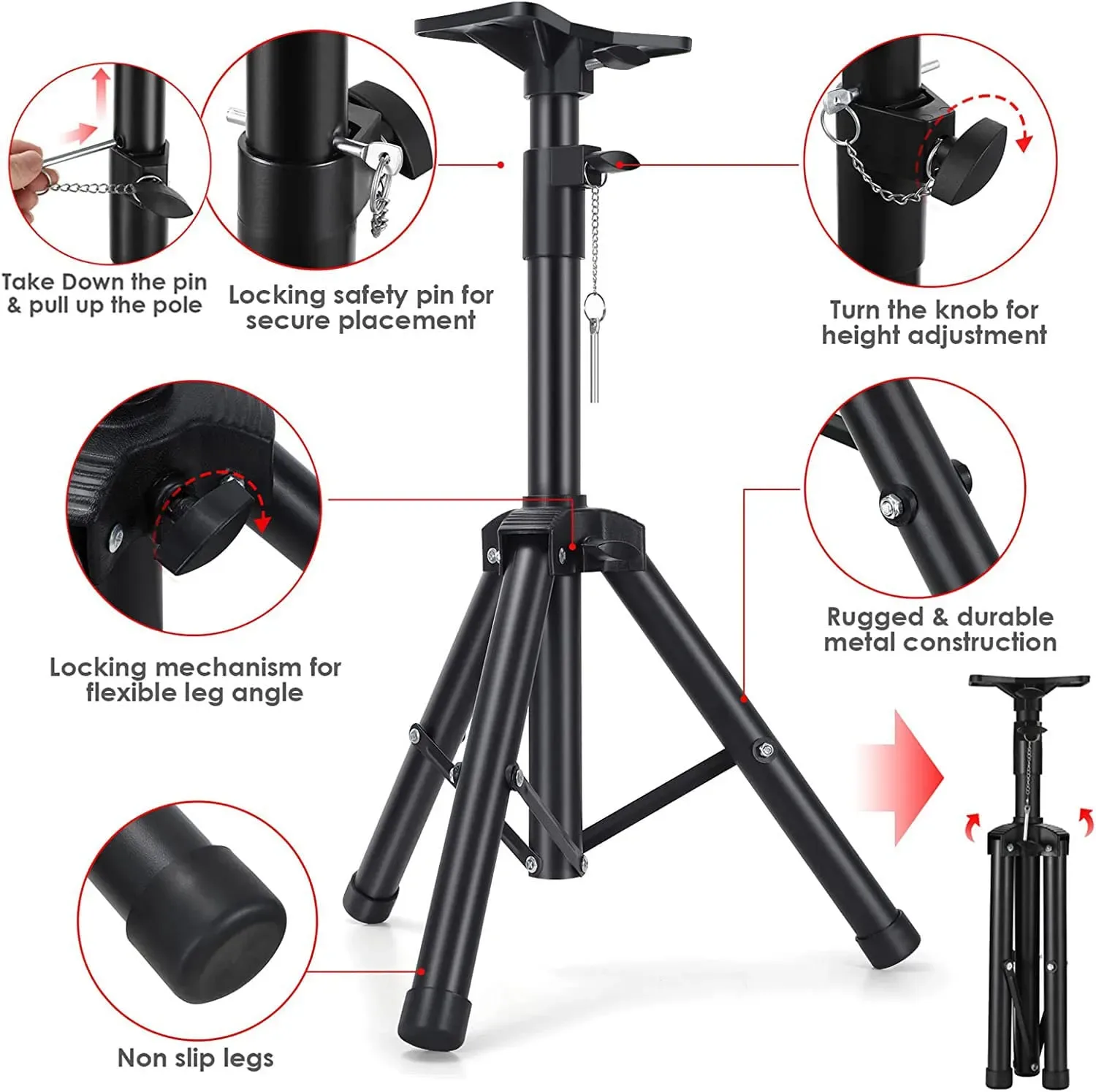PEDESTAL CON LUCES PARA BOCINA DOLPHINSTA-10 2