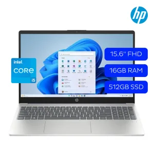 Laptop HP Notebook, 15.6 Pulgadas Touch FHD, Intel Core I5-1334U, 16GB RAM, 512GB SSD, Win11 Home, Color Plata, Teclado Inglés