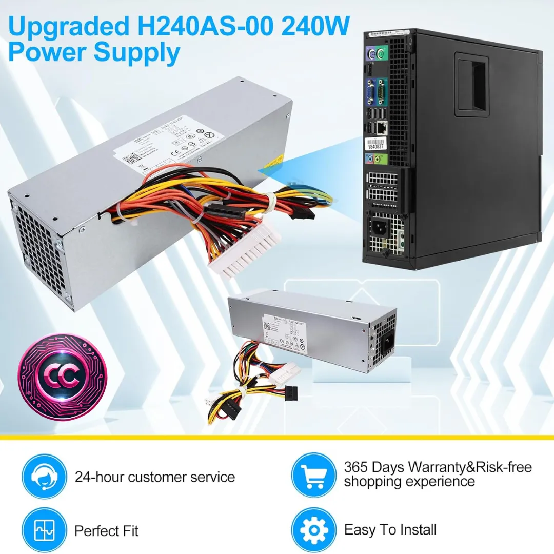 fuente de alimentación PSU para Dell OptiPlex 390 790 960 990 3010 7010 9010 d04s SFF s-union 240 W