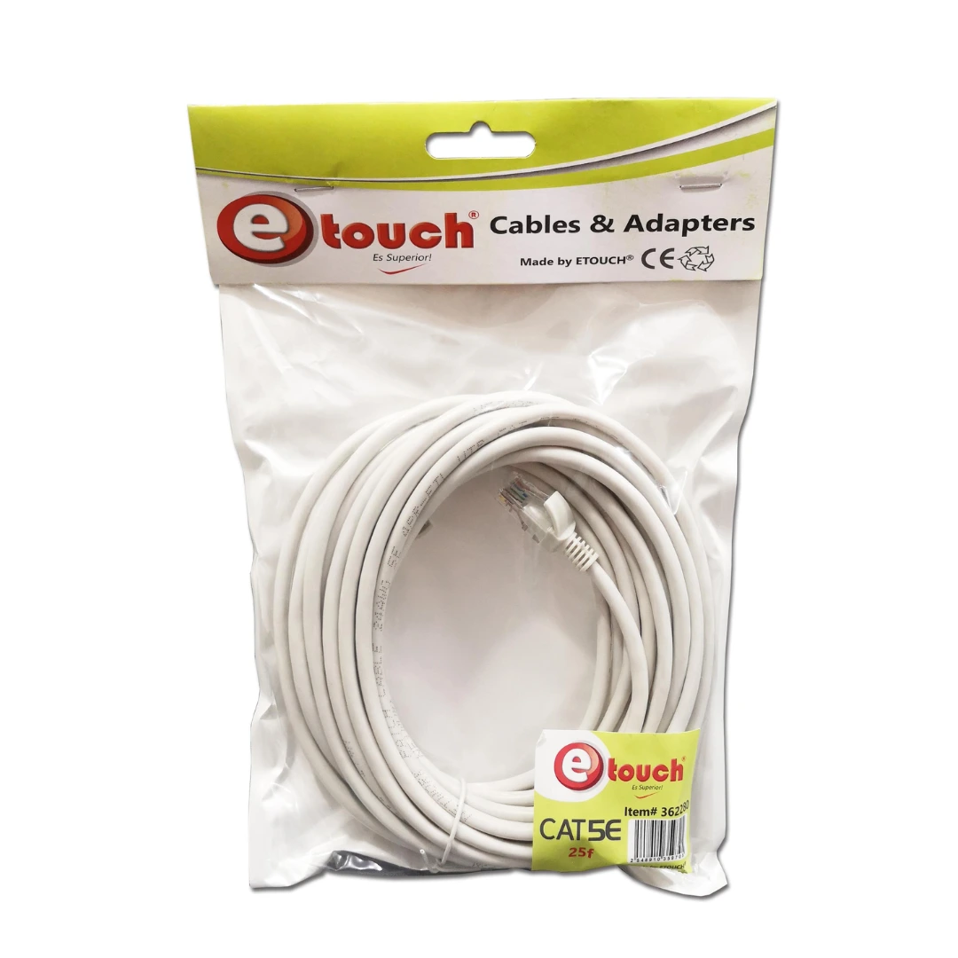 CABLE RED CAT5E 25FT 7.5MTS ETOUCH