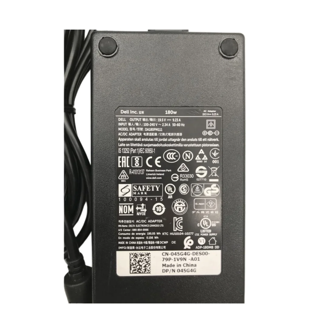 Cargador Dell Original 180W 19.5V 9.23A para XPS, Alienware y Precision | Entrega en Guatemala