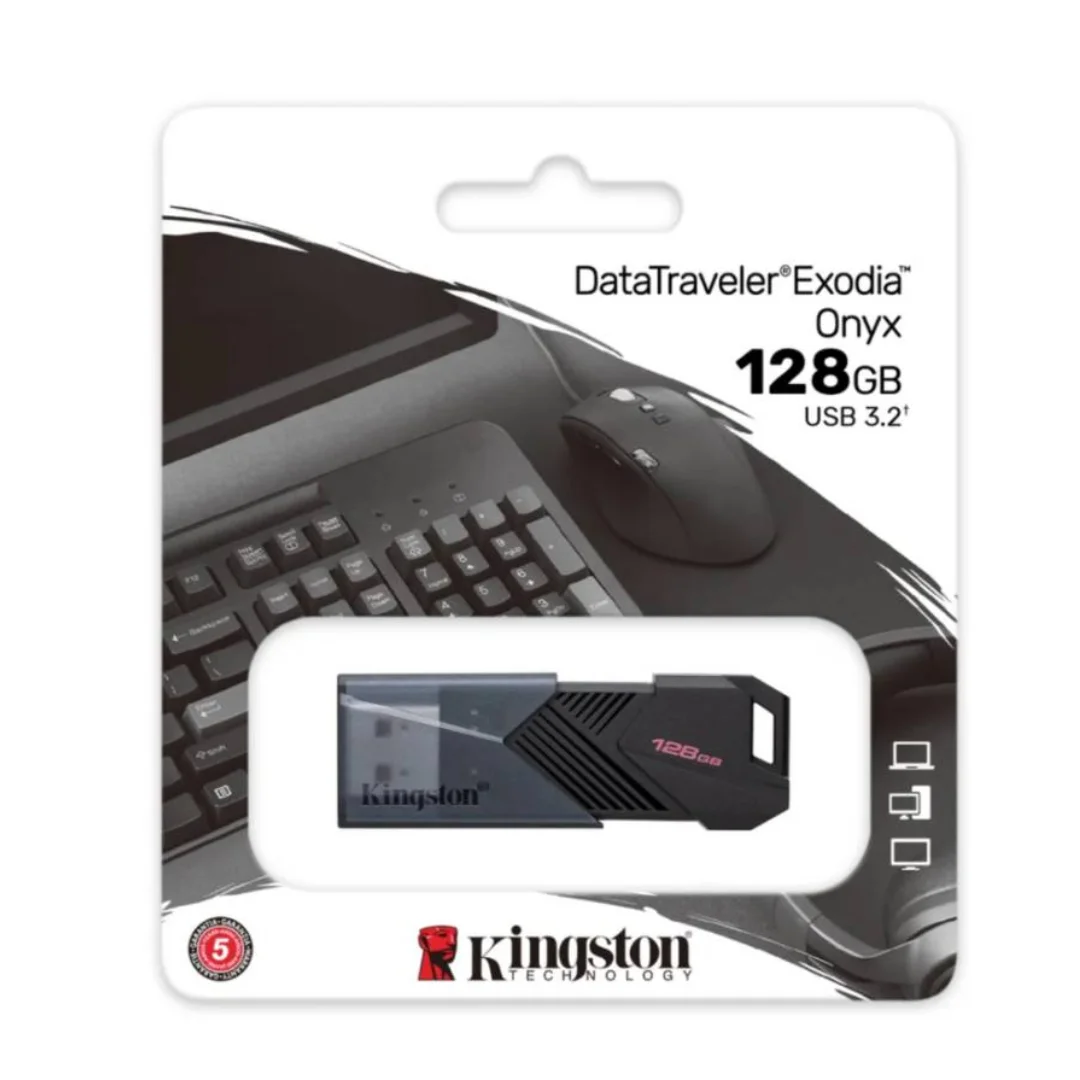 MEMORIA USB KINGSTON 128GB, DT EXODIA ONYX NEGRA 3.2