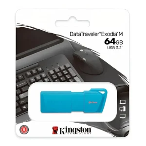Memoria USB Kingston 64GB DataTraveler Exodia M 3.2 Neon Azul