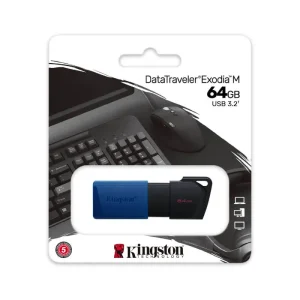 Memoria USB Kingston 64GB DataTraveler Exodia M 3.2 Azul