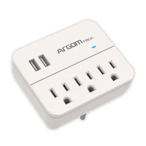Regleta Argom ARG-AC-0266WT 3 Tomas y 2 Puertos USB Blanco