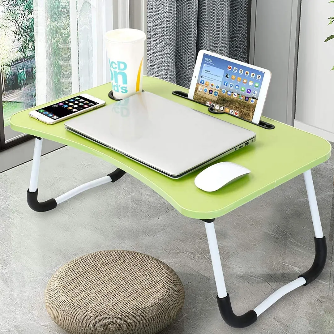 Mesa Plegable Portátil Notebook Multifuncional Cama Verde