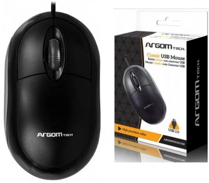 ARG-MS-0002 Mouse Alámbrico Óptico Argom Classic 800DPI Negro
