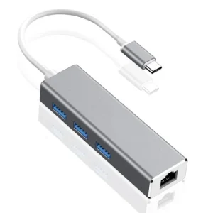 Adaptador Rj45 a USB C + 3 puertos USB