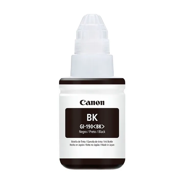 Botella de Tinta Canon GI-190BK Negro 135ml