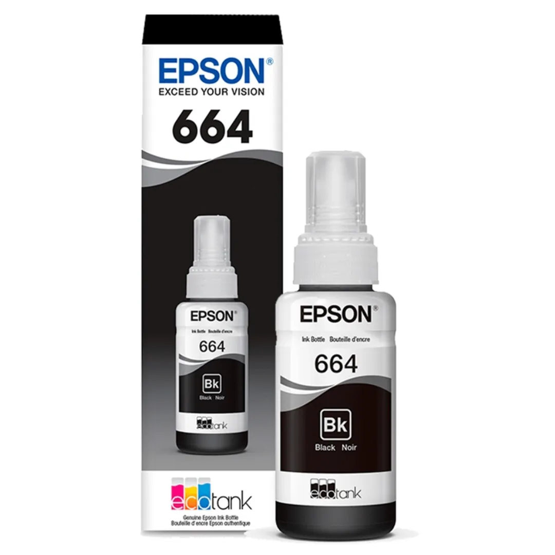 Botella de Tinta Epson T664 Negro 70ml