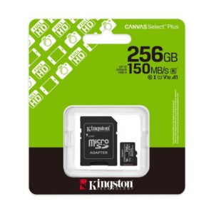 Memoria Micro SD Kingston 256GB Canvas Select Plus Clase 10 100Mbps