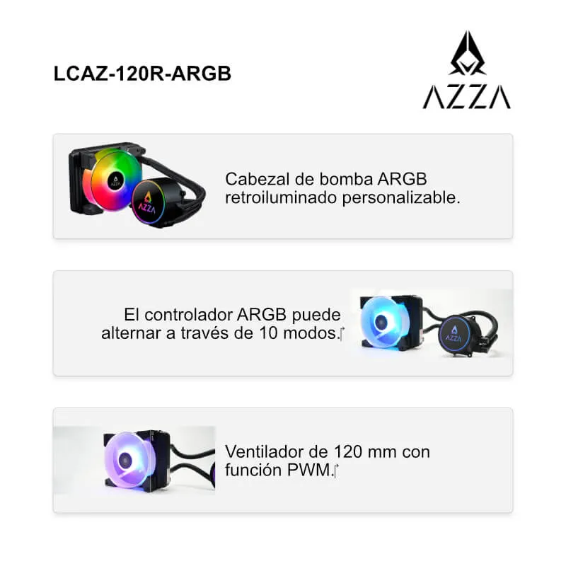 Enfriador Líquido 120mm Azza Blizzard ARGB