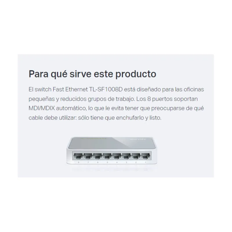 Switch TP-Link TL-SF1008D 8-Puertos 10/100Mbps