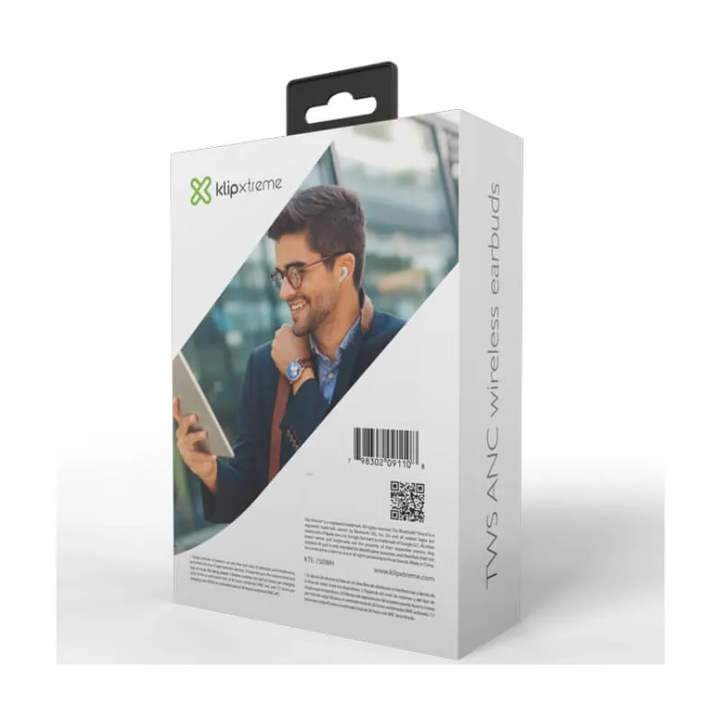 Audífonos Bluetooth Klip Xtreme EdgebudsPro In-ear con Micrófono Blanco