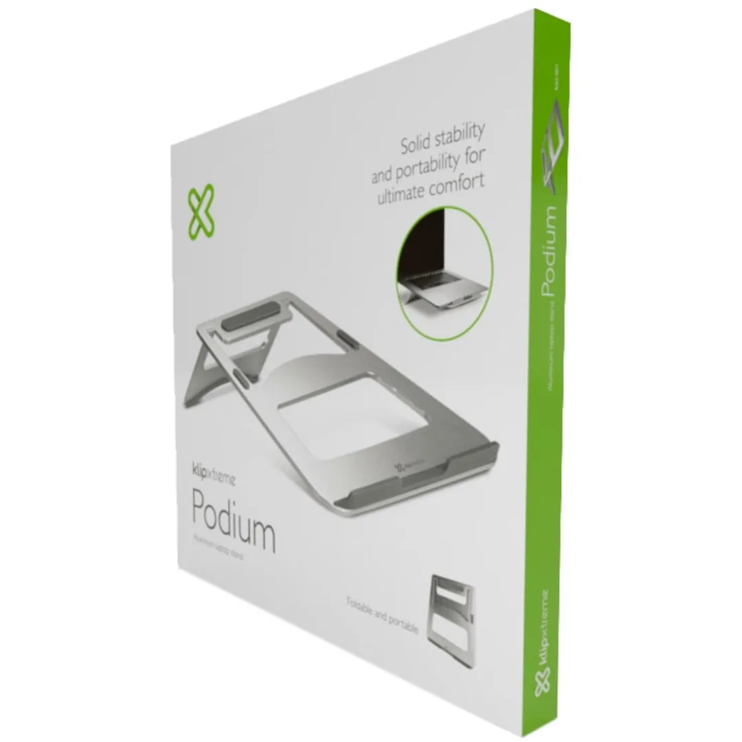 Base para Notebook Klip Xtreme KAS-001 Podium 15.6″ Plegable de Aluminio