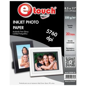 PAPEL FOTO CARTA 220GRS 20 HOJAS ETOUCH