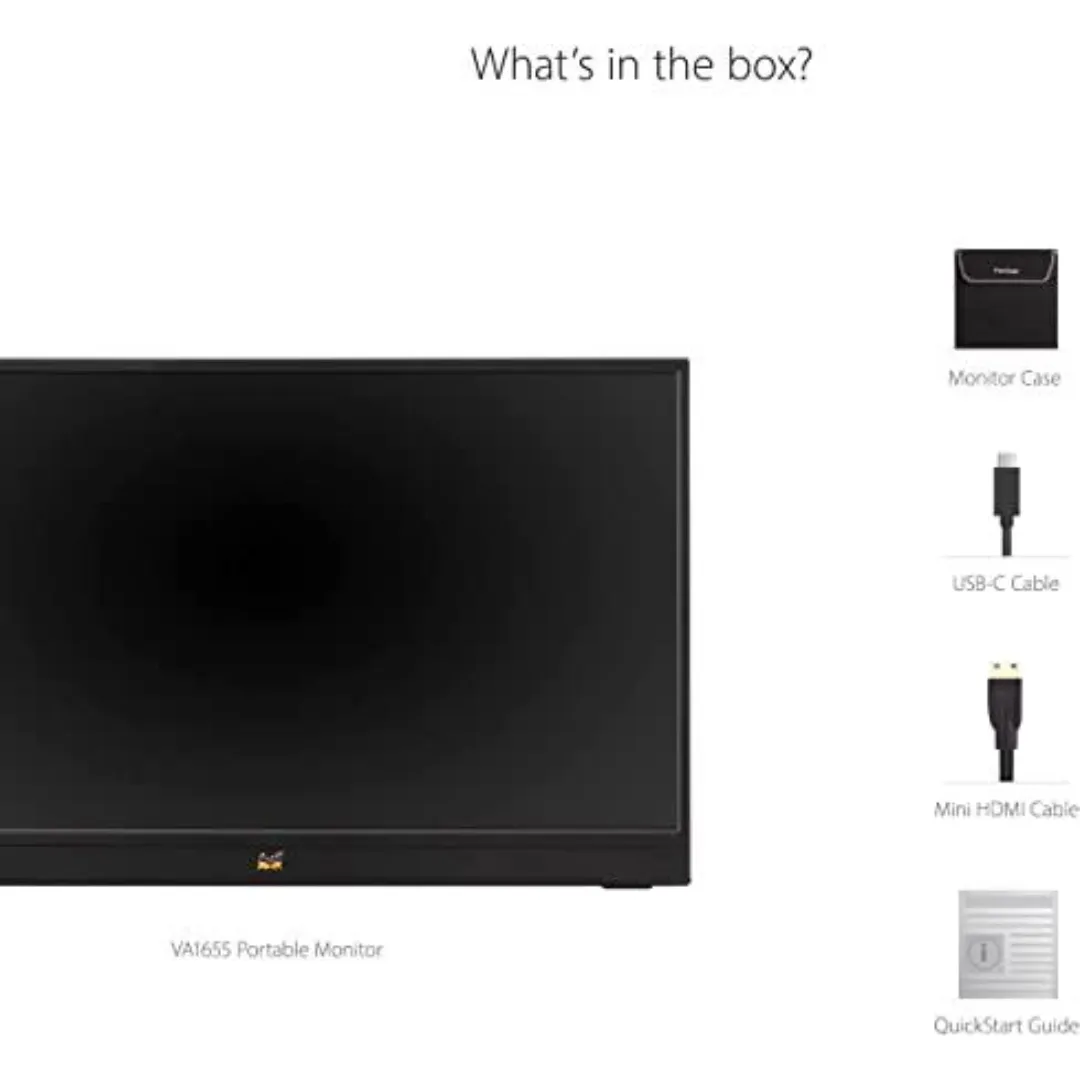 🖥️ ViewSonic VA1655 Monitor IPS portátil de 15.6 pulgadas 1080p USB C, mini HDMI