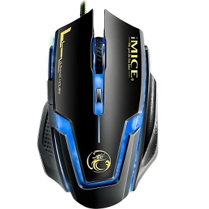 IMICE A9 Gaming 6D Wired Mouse with 6 Keys, 2400 DPI and LED Lighting. Black