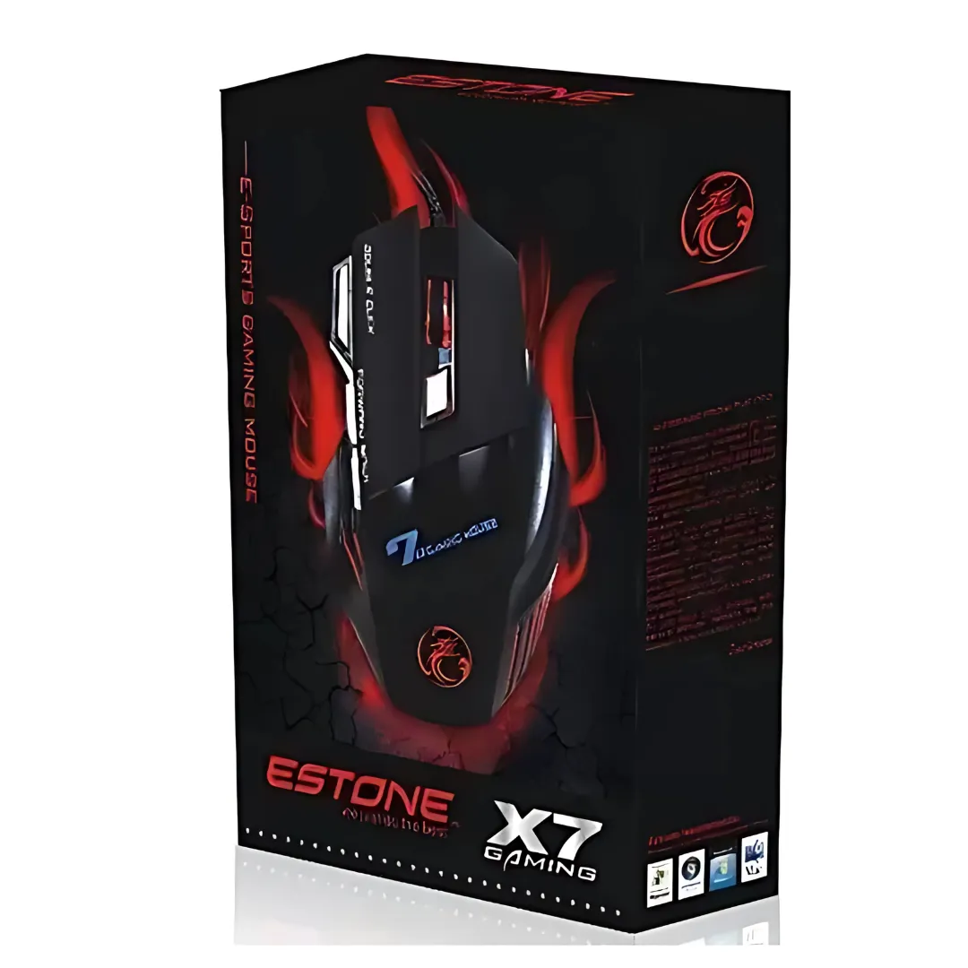 iMICE Ratón para juegos ergonómico con cable 7 teclas7-Color RGB LED 5500 DPI USB Mouse Gamer