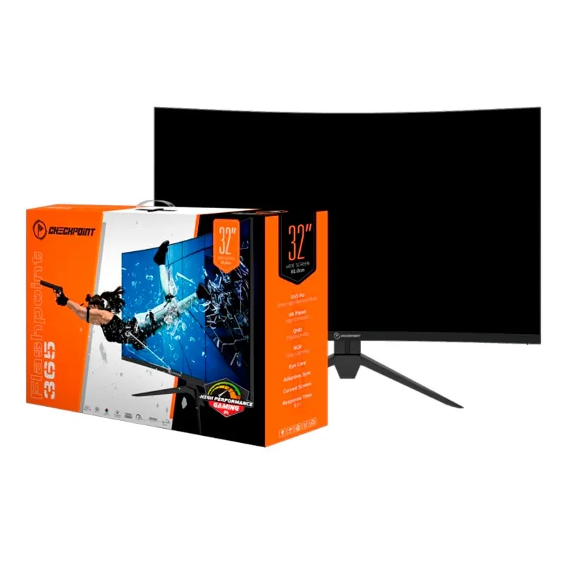 Monitor 32″ LED CheckPoint FlashPoint 375 2560×1440 180Hz Curvo HDMI DP