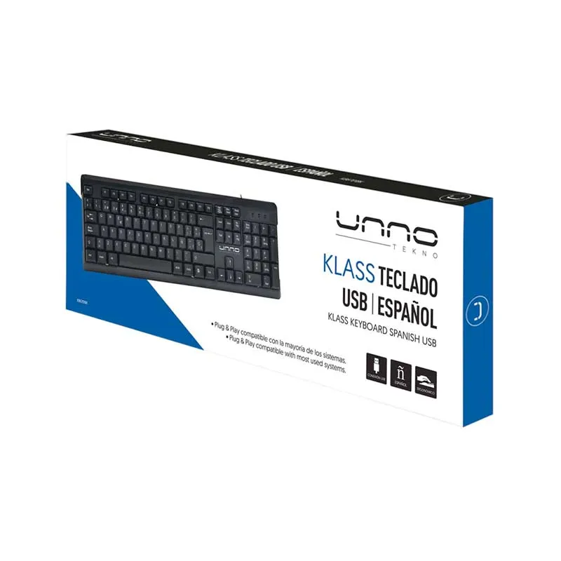 Teclado Alámbrico Unno Tekno Klass Español Negro
