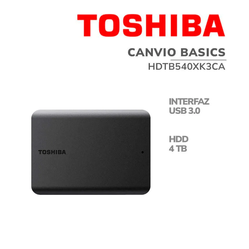 💽 Toshiba Canvio Basics 4TB – Disco Duro Externo Portátil USB 3.0