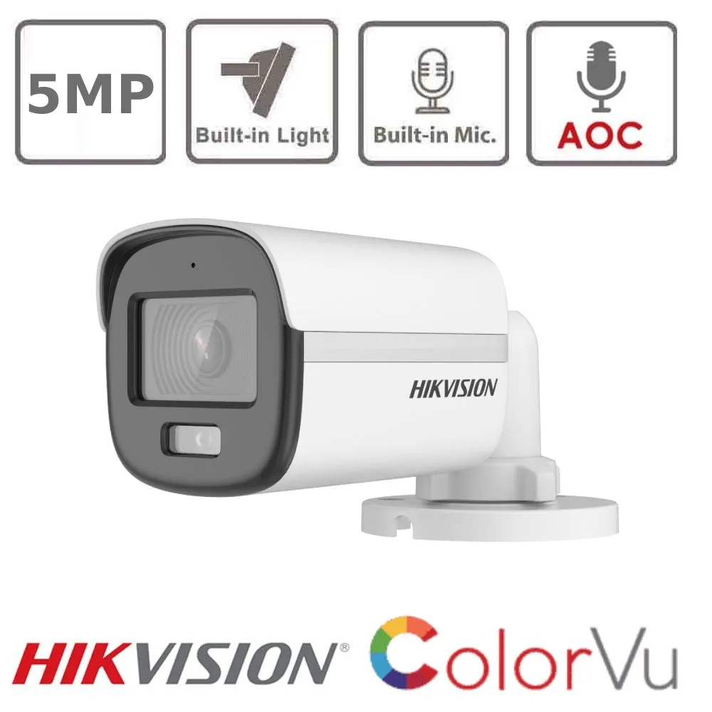 📷 Cámara Hikvision DS-2CE10KF0T-FS – 5MP ColorVu con Audio