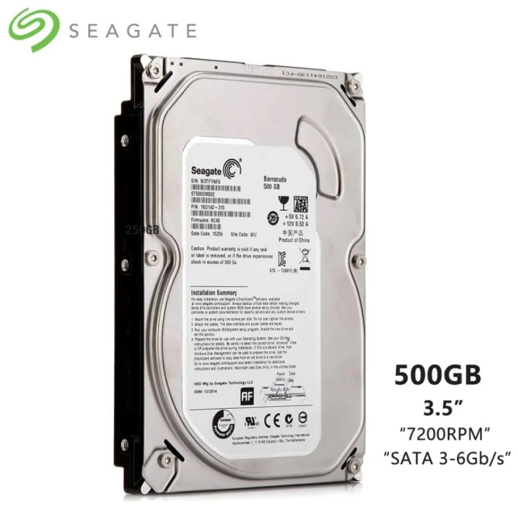 💽 Seagate 500GB 3.5″ SATA – Disco Duro Interno para PC (Reacondicionado)