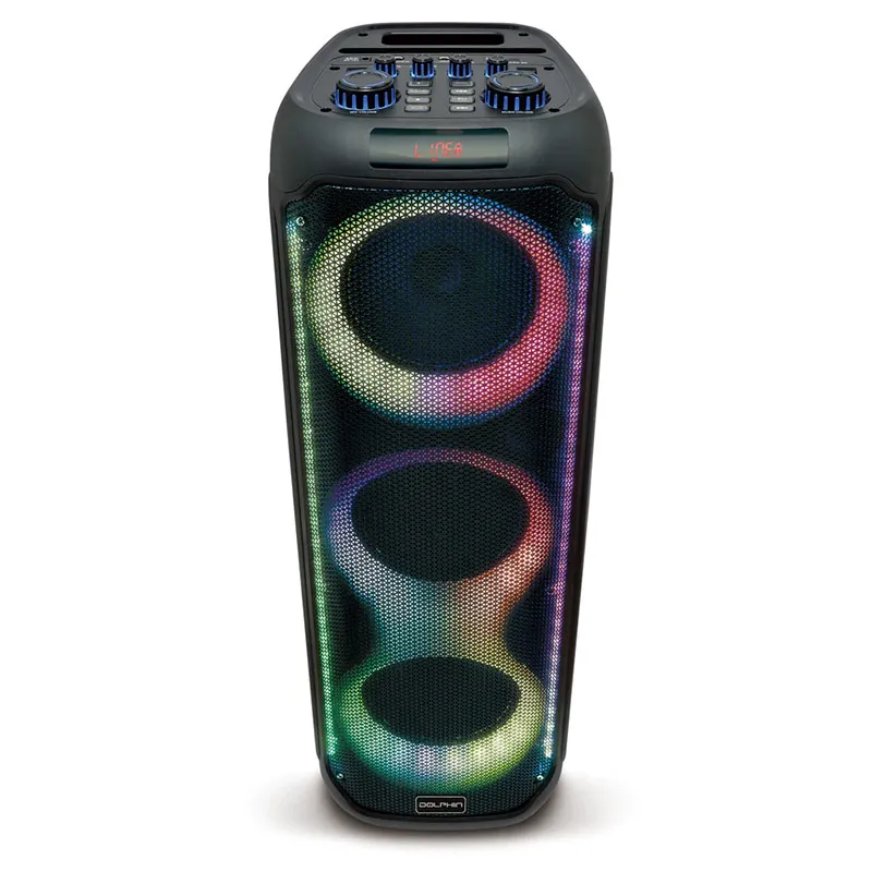Bocina Dolphin KP-380 Karaoke Speaker Triple 8″ Bluetooth 3800W Negro