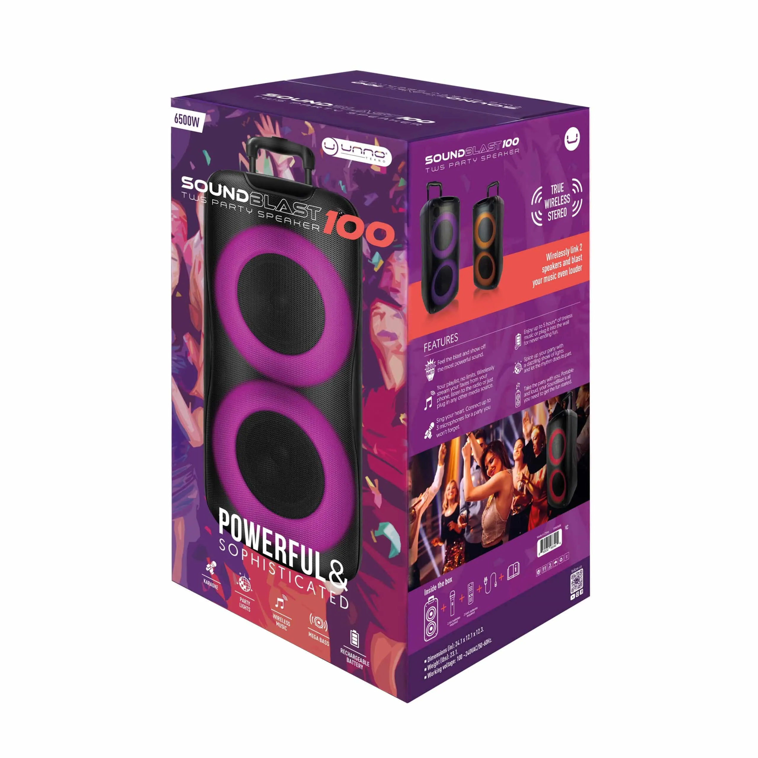 ALTAVOZ PARA FIESTAS SOUNDBLAST 100 TWS SP9436BK