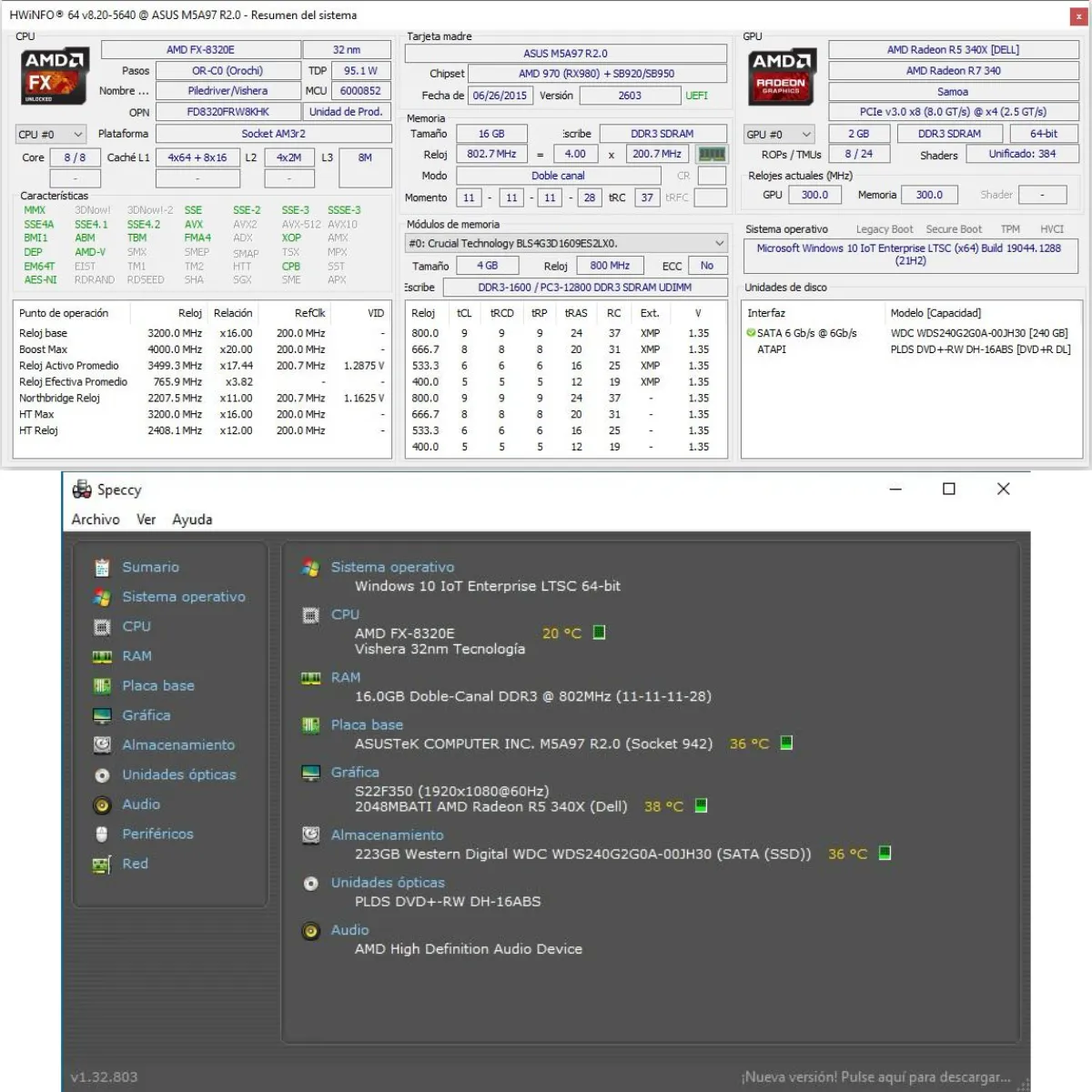 CPU BASICO GAMER AMD FX 8320E, RAM 16GB, SSD 240GB