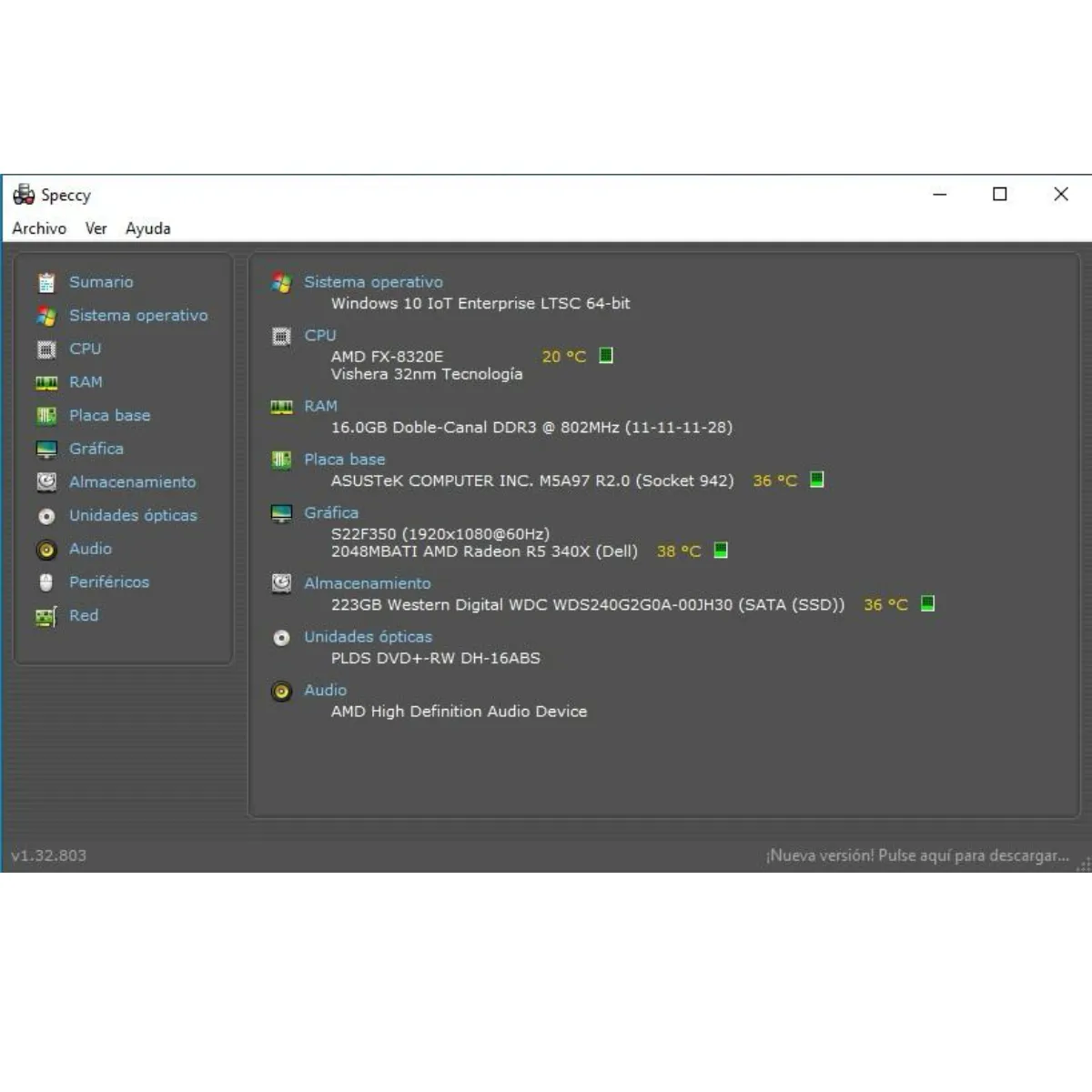 CPU BASICO GAMER AMD FX 8320E, RAM 16GB, SSD 240GB