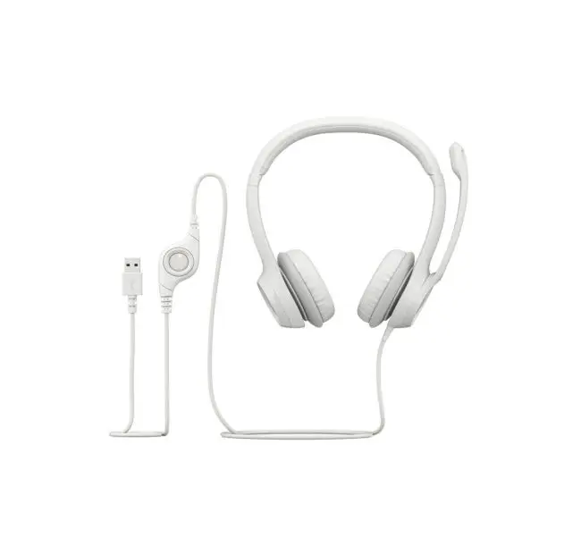 Headset Logitech H390 con Conexión USB y Micrófono (Blanco)