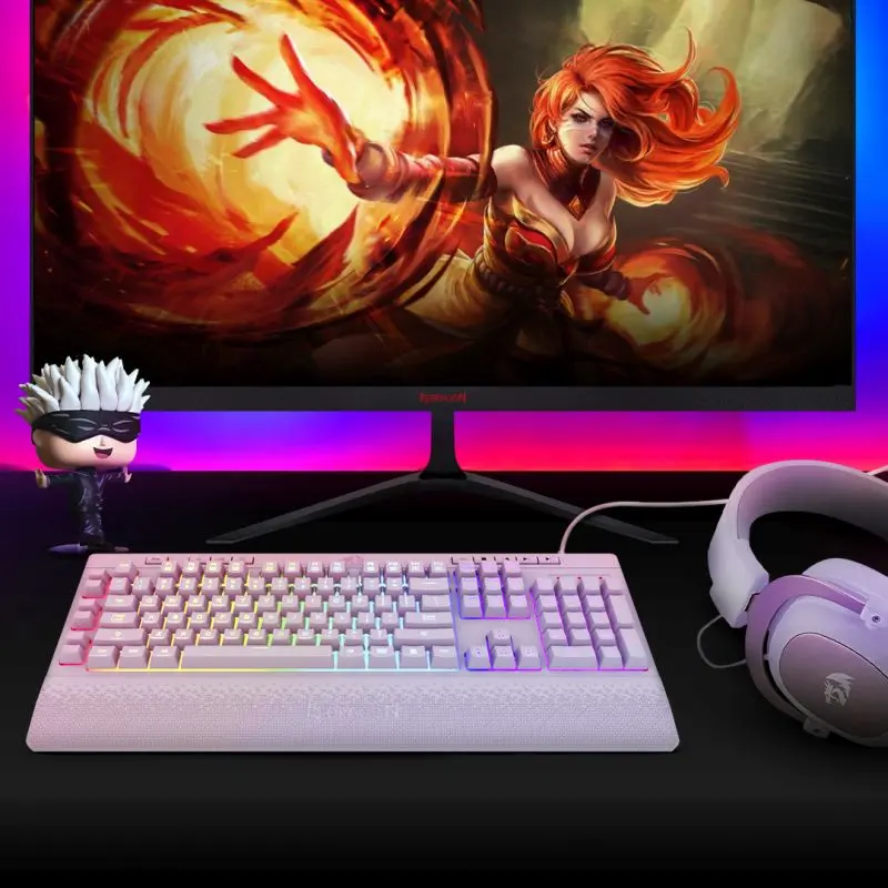 Teclado Redragon Gaming Shiva Usb Blanco Rgb Full Size K512 Membrana