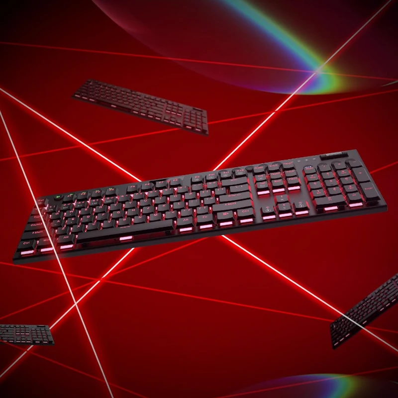 Teclado Redragon Gaming Horus Inalambrico Negro RGB Tkl Switch Rojo K621 Mecanico