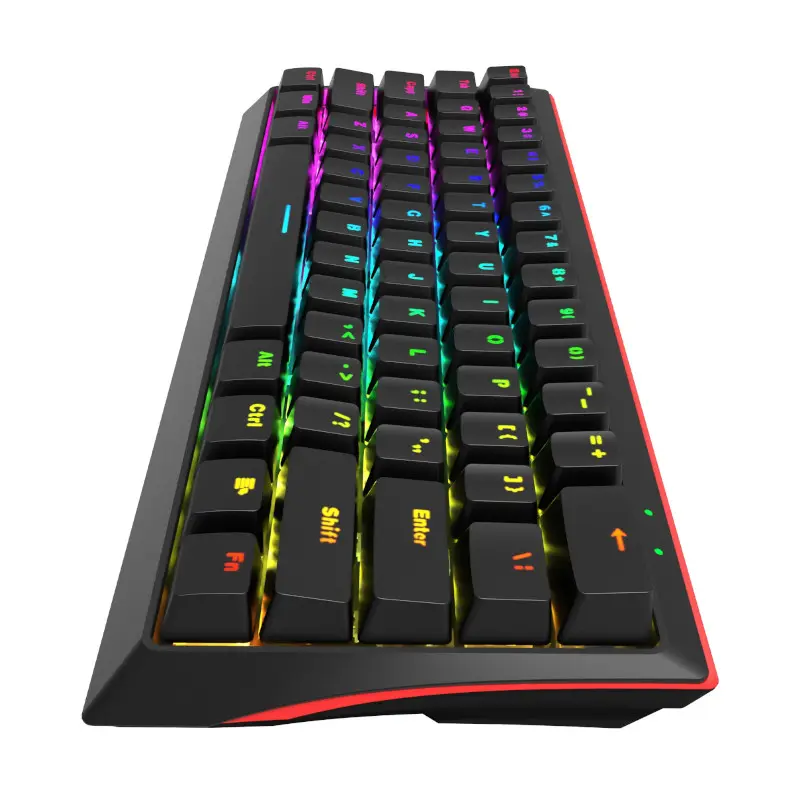 Teclado Marvo Gaming Usb Tipo-C Negro Rainbow Switch Rojo Kg962Sp-R Mecanico 60% Anti-Ghosting