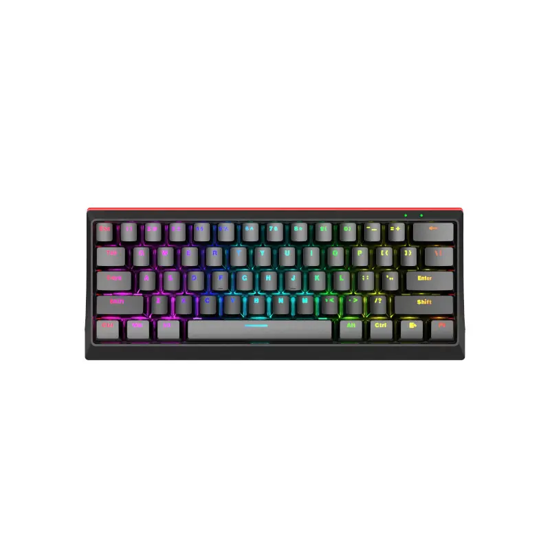 Teclado Marvo Gaming Usb Tipo-C Negro Rainbow Switch Rojo Kg962Sp-R Mecanico 60% Anti-Ghosting