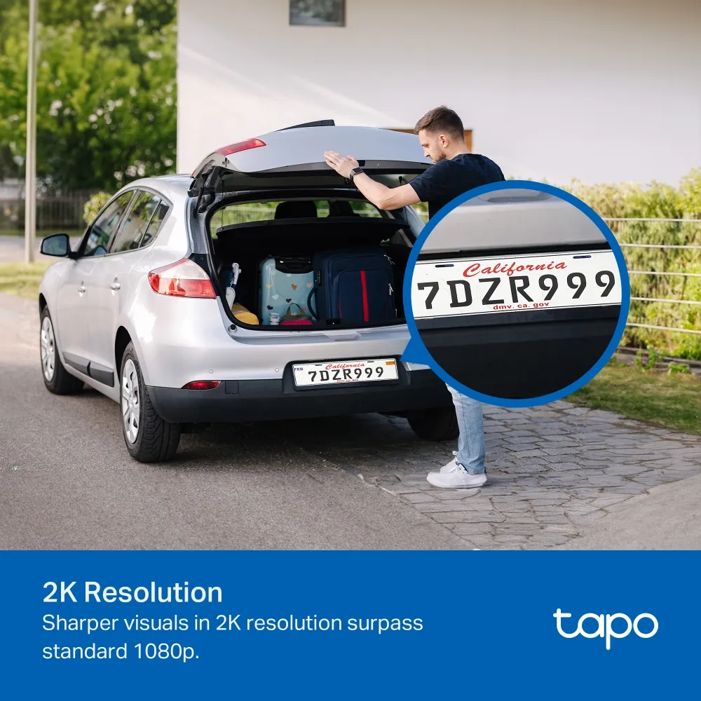 Cámara de Vigilancia Wi-Fi de 360 Grados para Exteriores con Vista 2K y Detección IA