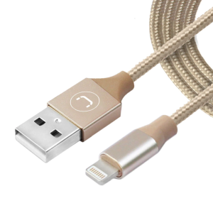 Cable USB a Lightning Unno Tekno CB4061GD 1.5 Metros Trenzado Dorado
