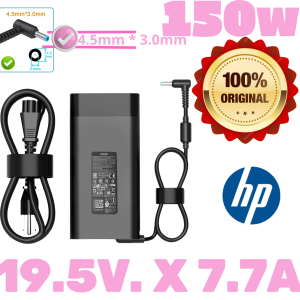 Cargador Hp Zbook 150w 19.5Vx 7.7A  Punta Azul Original Negro